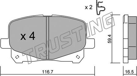 Trusting 459.0 - Kit pastiglie freno, Freno a disco www.autoricambit.com