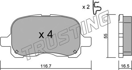 Trusting 458.0 - Kit pastiglie freno, Freno a disco www.autoricambit.com