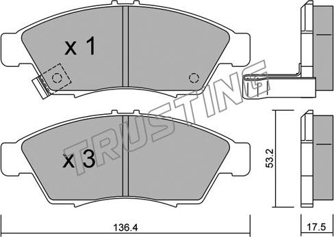 Trusting 453.0 - Kit pastiglie freno, Freno a disco www.autoricambit.com