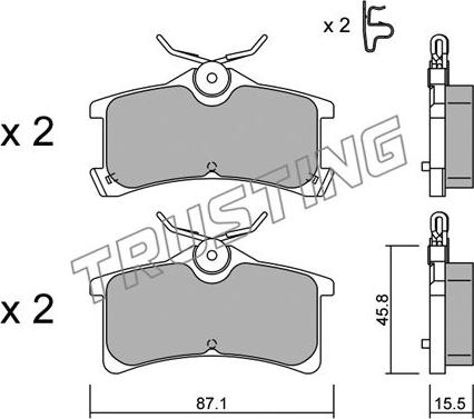 Trusting 465.0 - Kit pastiglie freno, Freno a disco www.autoricambit.com