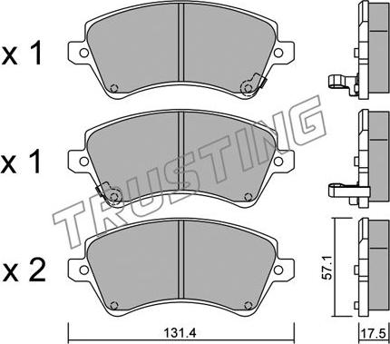 Trusting 462.0 - Kit pastiglie freno, Freno a disco www.autoricambit.com