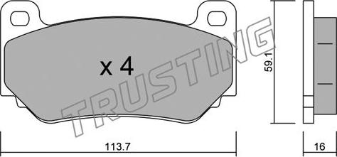 Trusting 406.0 - Kit pastiglie freno, Freno a disco www.autoricambit.com