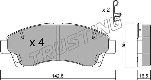 Trusting 410.0 - Kit pastiglie freno, Freno a disco www.autoricambit.com