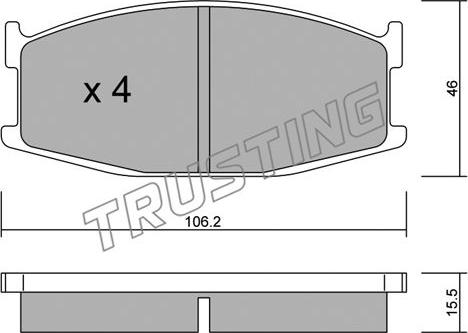 Trusting 484.0 - Kit pastiglie freno, Freno a disco www.autoricambit.com