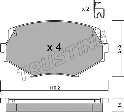 Trusting 488.0 - Kit pastiglie freno, Freno a disco www.autoricambit.com