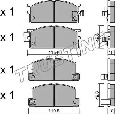 Trusting 482.0 - Kit pastiglie freno, Freno a disco www.autoricambit.com