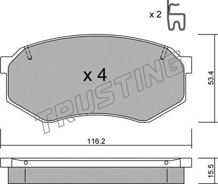 Trusting 487.0 - Kit pastiglie freno, Freno a disco www.autoricambit.com