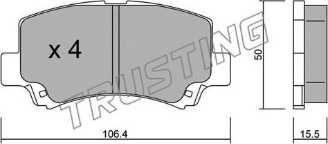 Trusting 434.0 - Kit pastiglie freno, Freno a disco www.autoricambit.com