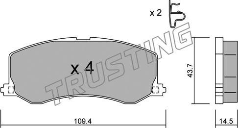 Trusting 432.0 - Kit pastiglie freno, Freno a disco www.autoricambit.com