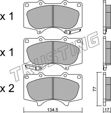 Trusting 470.0 - Kit pastiglie freno, Freno a disco www.autoricambit.com