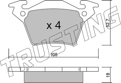 Trusting 590.0 - Kit pastiglie freno, Freno a disco www.autoricambit.com