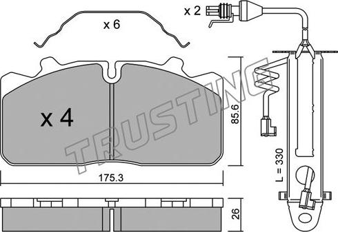 Trusting 598.2W - Kit pastiglie freno, Freno a disco www.autoricambit.com