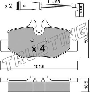 Trusting 592.0W - Kit pastiglie freno, Freno a disco www.autoricambit.com