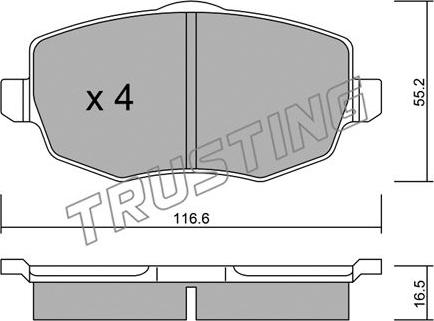 Trusting 544.0 - Kit pastiglie freno, Freno a disco www.autoricambit.com