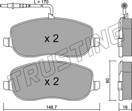 Trusting 546.0 - Kit pastiglie freno, Freno a disco www.autoricambit.com