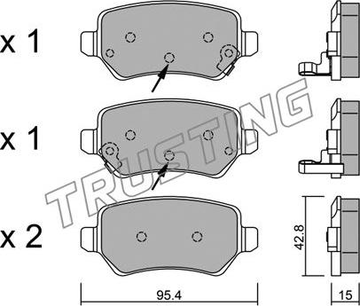 Trusting 558.2 - Kit pastiglie freno, Freno a disco www.autoricambit.com