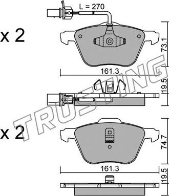 Trusting 567.0 - Kit pastiglie freno, Freno a disco www.autoricambit.com