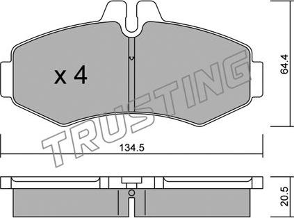 Trusting 589.0 - Kit pastiglie freno, Freno a disco www.autoricambit.com