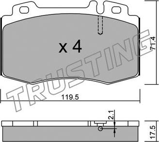 Trusting 579.0 - Kit pastiglie freno, Freno a disco www.autoricambit.com