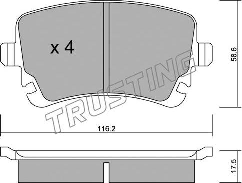 Trusting 570.2 - Kit pastiglie freno, Freno a disco www.autoricambit.com