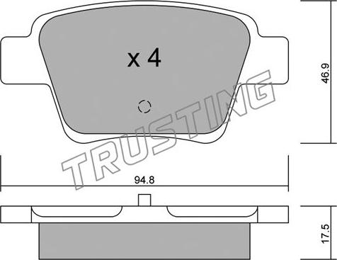 Trusting 655.0 - Kit pastiglie freno, Freno a disco www.autoricambit.com