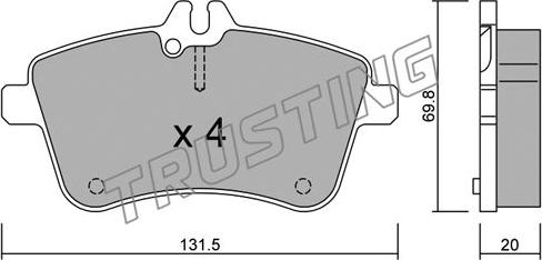 Trusting 663.0 - Kit pastiglie freno, Freno a disco www.autoricambit.com