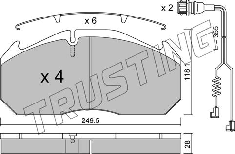 Trusting 602.4W - Kit pastiglie freno, Freno a disco www.autoricambit.com