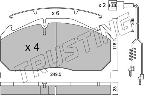 Trusting 602.3W - Kit pastiglie freno, Freno a disco www.autoricambit.com