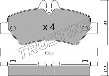 Trusting 688.0 - Kit pastiglie freno, Freno a disco www.autoricambit.com