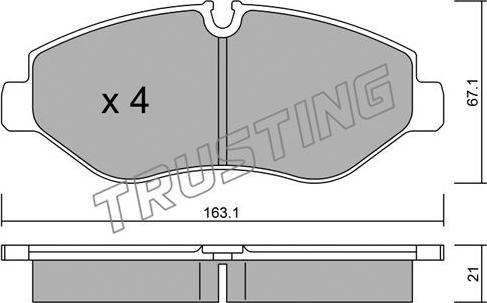 Trusting 687.0 - Kit pastiglie freno, Freno a disco www.autoricambit.com