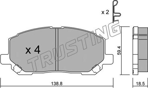 Trusting 632.0 - Kit pastiglie freno, Freno a disco www.autoricambit.com