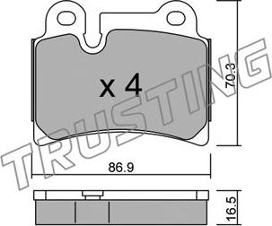 Trusting 676.0 - Kit pastiglie freno, Freno a disco www.autoricambit.com