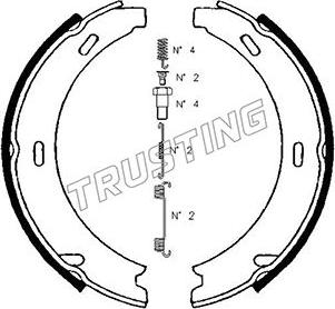 Trusting 052.121K - Kit ganasce, Freno stazionamento www.autoricambit.com