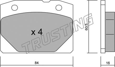 Trusting 008.0 - Kit pastiglie freno, Freno a disco www.autoricambit.com