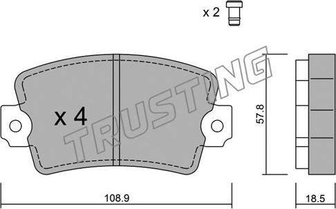 Trusting 193.0 - Kit pastiglie freno, Freno a disco www.autoricambit.com