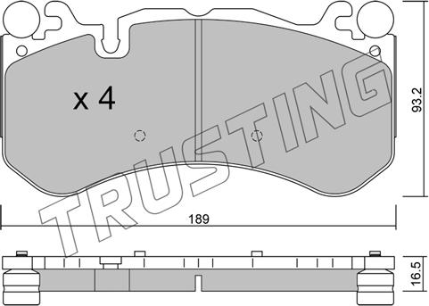 Trusting 1198.0 - Kit pastiglie freno, Freno a disco www.autoricambit.com