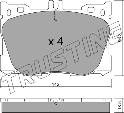 Trusting 1134.0 - Kit pastiglie freno, Freno a disco www.autoricambit.com