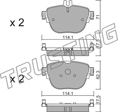 Trusting 1137.0 - Kit pastiglie freno, Freno a disco www.autoricambit.com