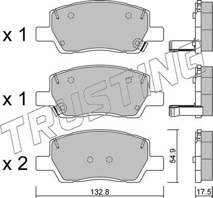 Trusting 1296.0 - Kit pastiglie freno, Freno a disco www.autoricambit.com