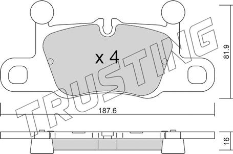 Trusting 1258.0 - Kit pastiglie freno, Freno a disco www.autoricambit.com