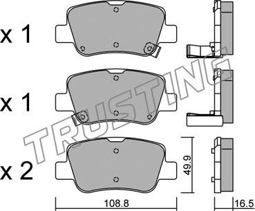 Trusting 898.0 - Kit pastiglie freno, Freno a disco www.autoricambit.com