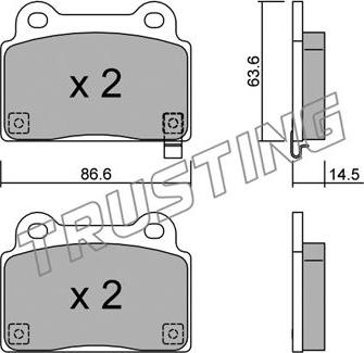 Trusting 843.0 - Kit pastiglie freno, Freno a disco www.autoricambit.com