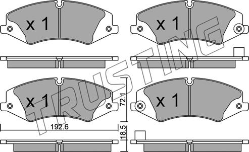 Trusting 853.6 - Kit pastiglie freno, Freno a disco www.autoricambit.com