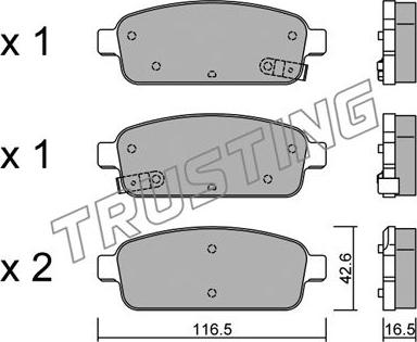 Trusting 857.0 - Kit pastiglie freno, Freno a disco www.autoricambit.com