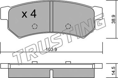 Trusting 863.0 - Kit pastiglie freno, Freno a disco www.autoricambit.com