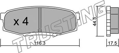 Trusting 838.0 - Kit pastiglie freno, Freno a disco www.autoricambit.com