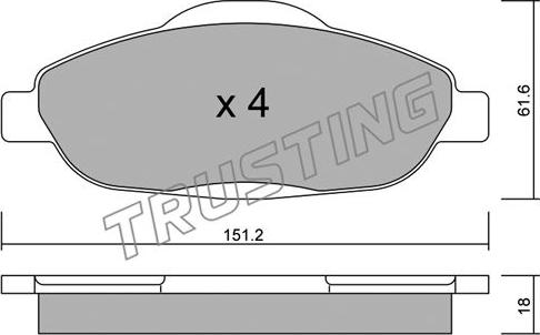 Trusting 820.0 - Kit pastiglie freno, Freno a disco www.autoricambit.com