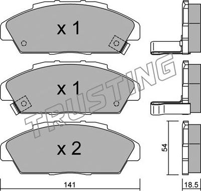 Trusting 394.0 - Kit pastiglie freno, Freno a disco www.autoricambit.com