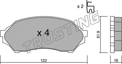 Trusting 396.0 - Kit pastiglie freno, Freno a disco www.autoricambit.com