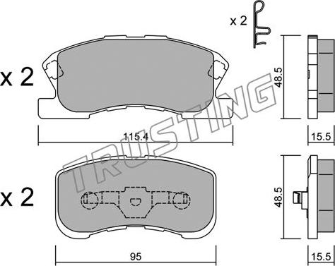 Trusting 390.0 - Kit pastiglie freno, Freno a disco www.autoricambit.com